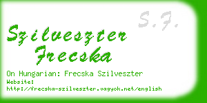 szilveszter frecska business card